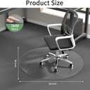 WASJOYE Office Chair Mat for Carpet, 36 Inch PVC Clear Round Carpet