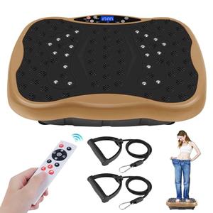 Vibration Plate Exercise Machine, Health & Fitness Full Body Vibration Platform, Portable Vibration Plate Platform for Weight Loss Home Fitness, w/Resistance Bands+Remote