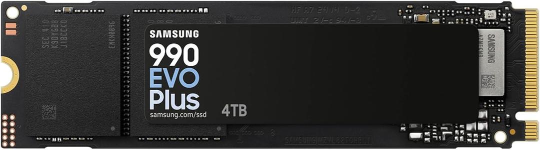 Samsung 990 EVO Plus SSD 4TB, PCIe Gen 4x4 | Gen 5x2 M.2, Speeds Up-to 7,250 MB/s, Upgrade Storage for PC/Laptops, HMB Technology and Intelligent Turbowrite 2.0, (MZ-V9S4T0B/AM)