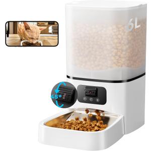 Automatic Cat Feeder with Camera, Adjustable Camera Timed Dog Dispenser, Auto Cat Feeder, Automatic Dog Food Dispenser with HD Night Vision