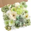 Artificial Flowers Roses Fake Flowers with Stems Green Artificial Flowers for DIY Bridal Bouquets Faux Flowers Centerpieces for Table Home Decor