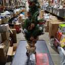 Somikis 3ft Pre-Lit Artificial Mini Christmas Tree with 70LED Lights and Realistic Nordic Spruce, Solid Cement Burlap Base Basin