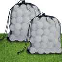 Yunsailing 120 Pcs Plastic Practice Golf Balls Bulk Hollow Training Golf Balls with 2 Pcs Mesh Drawstring Storage Bags for Indoor Outdoor Training and Practice (White)