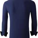 Alex Vando Mens Dress Shirts Regular Fit Long Sleeve Stretch Business Dress Shirts for Men (Blue, L)