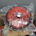 Amazon Basics Cast Iron Dutch Oven Pot with Lid, Enameled, Round, Dual Handles, Heavy-Duty, Large, 7.3-Quart, Red