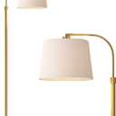 62" Gold Floor Lamp for Living Rooms Tall Arc Standing Lamps for Bedrooms Industrial Corner Nursery Girls Kid Vintage Mid-Century Modern Reading Light Office Antique Brass Shade Lantern
