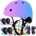 FOOKCIAN  Ages 2-3-5-8-14 Years Boys Girls with Knee and Elbow Pads Wrist Guards fit Roller Skates,Skateboarding,Skating Scooter Adjustable Kids