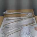 Gold Sputnik Chandelier,6 Lights Modern Chandelier for Dining Room Mid Century Chandelier Large L49 Ceiling Pendant Light Fixtures with Milk Glass Globe Shades for High Ceiling Foyer Living Room