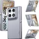 GooseBox for Motorola Razr Fold Case 2026 Phone Case Built-in Screen Protector & Hinge Protection & Hidden Kickstand Razr Fold Case with Full Body Shockproof Protective Phone Case Gray