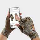 BASSDASH Unisex Fingerless Fleece Liner Camo Hunting Gloves for Cold Weather UPF 50+ Lightweight Fishing Photography HG06 (M)