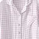 Womens Gingham Pajama Sets 3 Piece Cotton Short Sleeve Button Down Shirts and Pants Lounge Set Pjs Sleepwear (Purple, S)