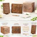 Engrowtic 64 Pcs Funeral Guest Book Set Celebration of Life for Memorial Service in Loving Memory 60 Share a Memory Card Card Box Table Sign and Pen for Memorial Service(Wood,Cardinal)