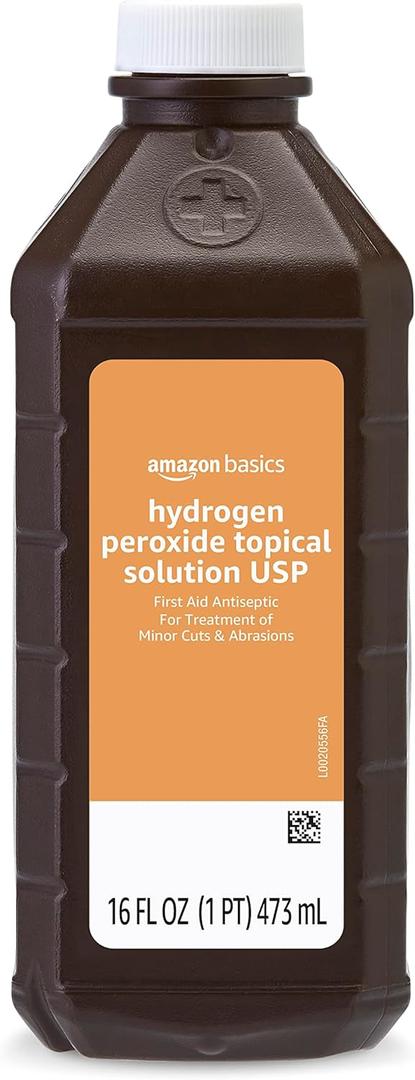 Amazon Basics - Hydrogen Peroxide Topical Solution USP, 16 fl oz (Pack of 4) (Previously Solimo)