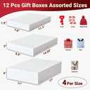YANGTE 12 Pack White Gift Boxes with Lids for Presents, 17" Large Gift Boxes for Clothes Robe Shirt, Assorted Sizes Boxes with 4-inch Deep Robe Box for Christmas, Birthday and More
