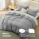 Bedsure Duvet Cover Queen Size - Soft Double Brushed Bedding Set for Kids & Adults, Zipper Closure, 3 Pieces, Includes 1 Duvet Cover (90"x90") & 2 Pillow Shams, NO Comforter, Grey