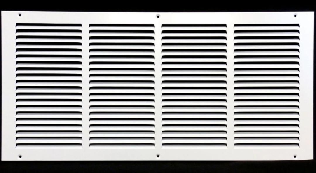 24"w X 12"h Steel Return Air Grilles - Sidewall and Cieling - HVAC Duct Cover - White [Outer Dimensions: 25.75"w X 13.75"h]