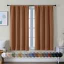 Simplebrand Ava Sun Baked Short Blackout Curtains for Bedroom 54 Inches Long 2 Panels Set, Solid Thermal Insulated, Energy Saving Window Treatment Curtains Blackout Drapes, W40 x L54 Inch, Sun Baked