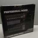 8 Channel Audio Mixer with Bluetooth, Professional DJ Mixer Board with 48V Phantom Power, USB Audio Interface & MP3 Player, Sound Mixing Console for Podcast, Home Studio, Live Streaming & Recording