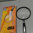 Feosky Handheld Reading Magnifier, 10X Magnifier, 130mm Shatterproof Lens, Non-Slip Handle for Adults Close Work, Seniors Reading and Nature Exploration, Hobby Observation(Silver)