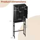 Over The Toilet Storage Cabinet,23.6" W Bathroom Organizer, Black, Farmhouse 23"