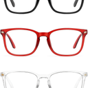 CCVOO Reading Glasses for Women/Men, Eyeglasses, Blue Light Readers for Women/Men, Computer Eye Glasses, Cheaters (Black,Red,Clear)