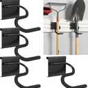 Frienda 4 Pack S-Hooks for Wall Storage System, Heavy Duty Curved Pivot Garage Hooks with Non-Slip Coating for Long Handle Tools Compatible with Craftsman Versatrack Garage Storage System