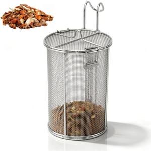 Seasoning Strainer, Stainless Steel Tea Infuser Spice Filter Soup Seasonings Seperation Basket Cooking Spice Filter with Hanging Hook Extra Large Tea Ball Strainer, 5.1 x 10.2 x 8.3in