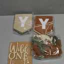 Wild One High Chair Banner Brown Green Felt Happy Birthday Banner Pre-Strung Jungle Safari Birthday Party Decorations For 1st Boy Party Backdrop