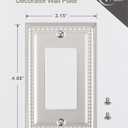 4-Pack Decorator Wall Plate, Metal Outlet Cover Plate for Receptacle, GFCI Outlets, Dimmer Switch, Decorative Satin Nickel Finish, Midsize