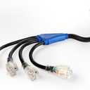 Kanayu 30A to 110V 15/20A RV Generator Adapter Cord Compatible with NEMA L14-30P to 4X 5-15R/5-20R or 6-15/6-20R, 4 Prong Locking Generator Plug to 15/20A Household Regular Connector 2FT, ETL Listed