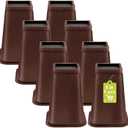 8 Pack Furniture Risers 8 Inch, Bed Risers Heavy Duty for Table Desk Couch Sofa Cabinet Bed Frame Dorm, Square Table Leg Risers Lift Height 8", Chocolat Brown