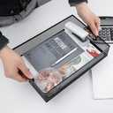 2Pcs Desk Drawer Organizer, Stable Metal Mesh Desk Storage Tray, Versatile Storage Box Set for Office Home Supplies,13 x 9 inches