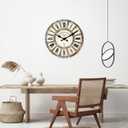 Big Wall Clock Silent Large Farmhouse Wall Clocks Battery Operated 20 Inch Wood Decorative Wall Clock for Living Room(No Solid Wood, It is with MDF Material)