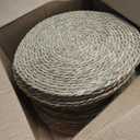 Aneco 24 Pack 13.8-Inch Round Woven Placemats Natural Hand-Woven Boho Rattan Wicker Bulrush Placemat Farmhouse Rustic Braided Table Mats for Dining & Kitchen Decor