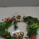 Baquler 2 Pack 12" Christmas Wreath for Front Door with Flickering LED Taper Candles & Remote, Christmas Window Wreaths with Berry Pine Cone Ornaments for Home Door Holiday Garland Wall Decor