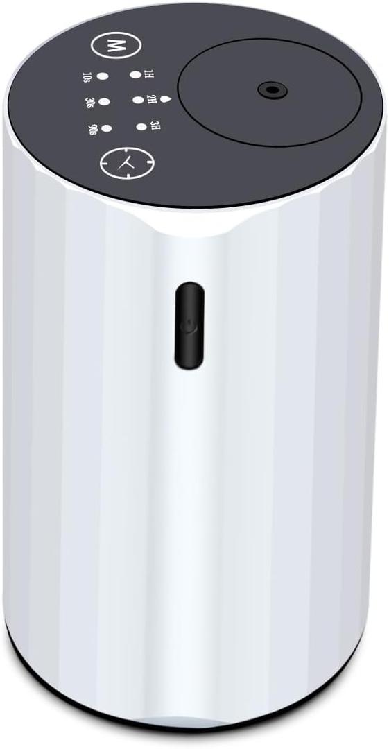 Waterless Essential Oil Diffuser Aromatherapy Scent Diffusers for Home Large Room, Bedroom, Car, Office, Desk, Battery Operated Mini Portable Air Freshener (White-2)