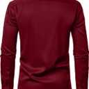 DEMEANOR Mens Dress Shirt Long Sleeve Stretch Wrinkle Free Wedding Formal Business Button Down Shirt (M)