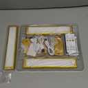 EZVALO Picture Light for Wall, Rechargeable 2400mAh Battery Lights Wireless with IR Remote, 3 Color & Dimmable Magnetic 7.87'' LED Lights Display for Painting, Living Room, Gallery, Bedroom(Gold-3P)