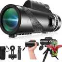 Monocular-Telescope 80x100 High Powered Monoculars High Definition for Adults High Powered with Smartphone Adapter Telescope Hunting Wildlife Bird Watching Travel Camping Hiking-Black
