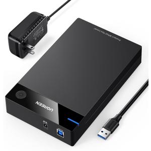 UGREEN External Hard Drive Enclosure for 3.5 2.5 Inch SATA SSD HDD USB 3.0 to SATA III Hard Drive Case with UASP 12V Power Adapter Compatible with WD Seagate Toshiba Samsung Hitachi PS5 Xbox
