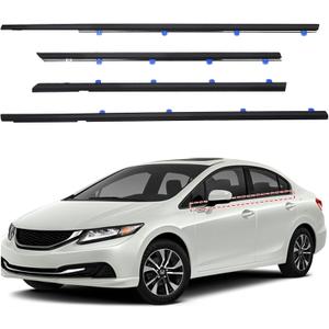 Car Window Weather Stripping Molding Trim Belt,Compatible with Honda Civic 2012-2015 4-Door Sedan,Replace#72450-TR0-A01 72410-TR0-A01 72950-TR0-A01 72910-TR0-A01