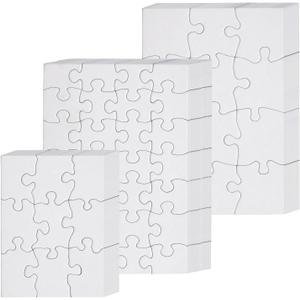 Maitys 72 Pack Blank Puzzles to Draw on Color Your Own Puzzle Pieces for Adult DIY Activities, Arts & Crafts or Party (9/12/28 Pieces Style)