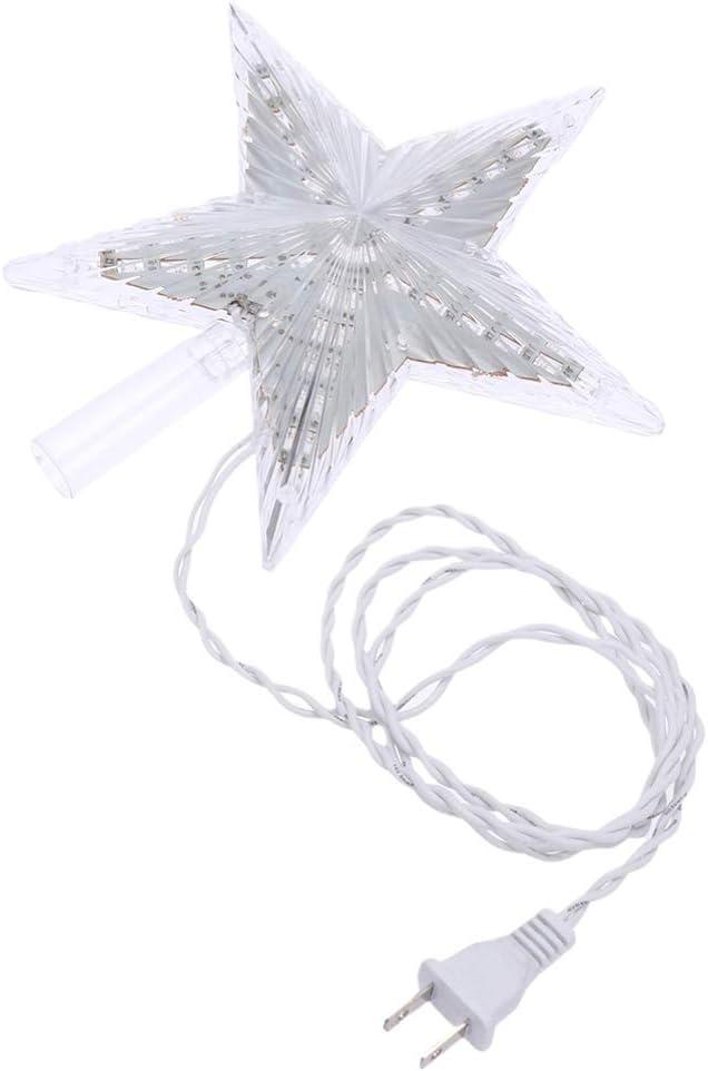 Uonlytech Christmas Tree Star Topper Light LED Tree Top Star Ornament Home Decoration with US Plug (Blue)