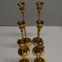 Gold Candlestick Holders Set of 6  Decorative Taper Candle Holders for Home Decor, Weddings, Parties  Elegant Metal Candle Stands with Brushed Finish  Easy Assembly  Fits Standard & LED Candles