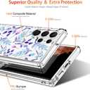 GiiKa for Galaxy S22 Ultra Case, Clear Girls Women Heavy Duty Shockproof Protective Hard Phone Cover Case for Samsung Galaxy S22 Ultra, Blue Floral