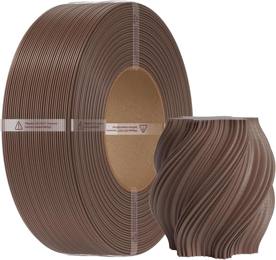 Creality PETG Filament Refill 1.75mm 1KG, No-Spool for Bambu Lab Reusable Spools, 3D Printer Filament High Precision 0.02mm, Odorless & Moistureproof, Brown