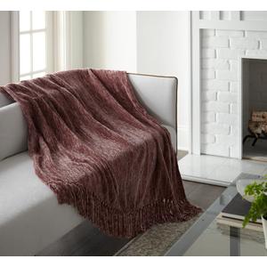 Crafted by Catherine Mauve Heavyweight Chenille Throw 50" x 60" Hand Wash Only