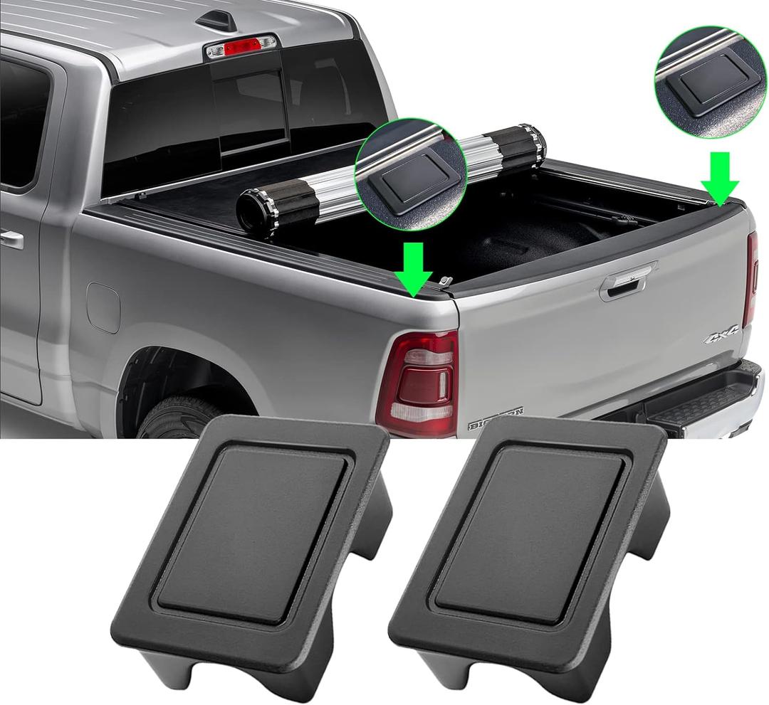 TTCR-II Compatible with Ram Bed Rail caps 2009-2018, Rear Truck Bonneau Covers Stake Pocket Plugs for Ram 1500 2500 3500 Big Horn/Classic/Laramine/Limited/Long Star/Rebel/SLT/Sport/Tradesman (2 Packs)