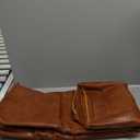 NAT Leathers Light Tan Blonde Crazy Horse Vintage Vegan Faux Leather Fabric Sheet Synthetic Pleather 0.9 mm 1/2 Yard 18 x 54 inch Soft Smooth Upholstery Half Yard (18" x 54") Tan Distressed