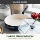 GreenPan Rio Advanced 5QT Sauté Pan With Tempered Glass Lid, 5QT Ceramic Nonstick pan with Helper Handle, PFAS-Free, Induction Ready, Dishwasher and Oven Safe, Black